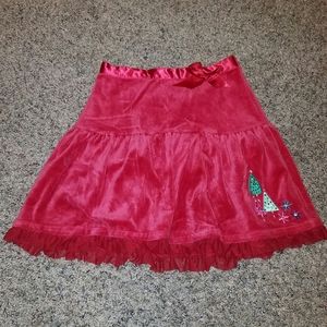 Girls Red Velvet Skort